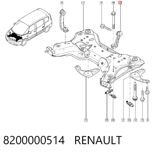Кронштейн передней балки 8200000514 Renault (RVI)