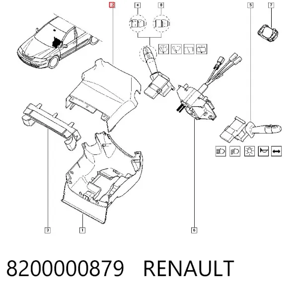 Накладка рулевой колонки 8200000879 Renault (RVI)