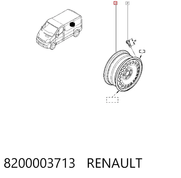 Диски колесные стальные (штампованные) 8200003713 Renault (RVI)
