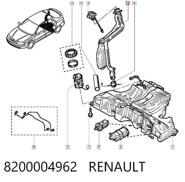 Горловина топливного бака 8200004962 Renault (RVI)