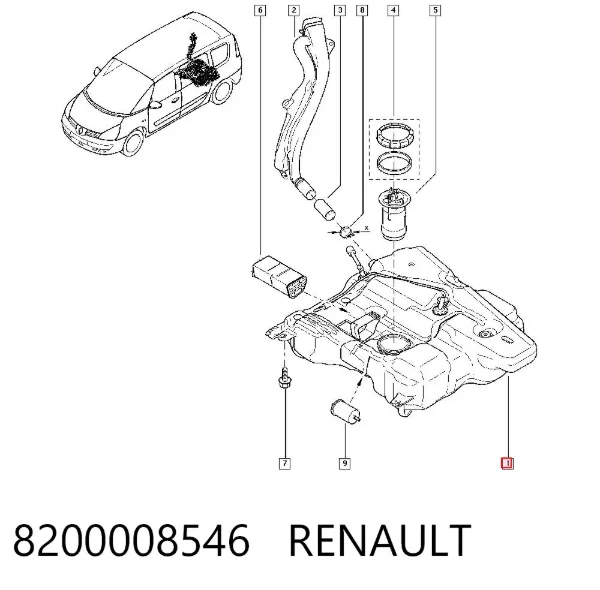 Бензобак 8200008546 Renault (RVI)