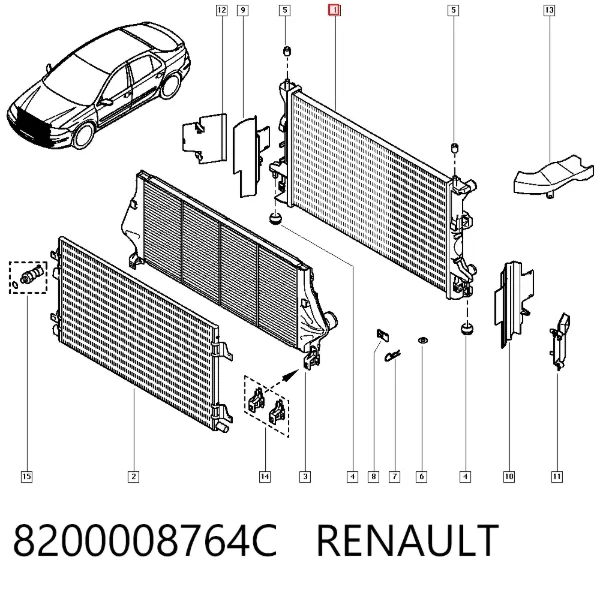 Радиатор 8200008764C Renault (RVI)