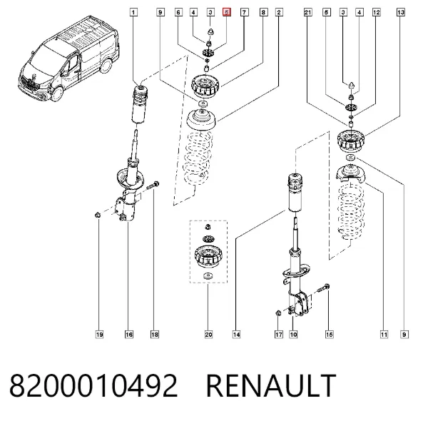 Опора переднего амортизатора 8200010492 Renault (RVI)