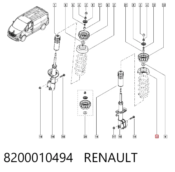 Проставка передней пружины 8200010494 Renault (RVI)