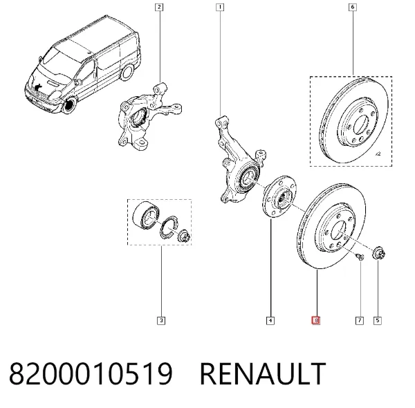 Передние тормозные диски 8200010519 Renault (RVI)