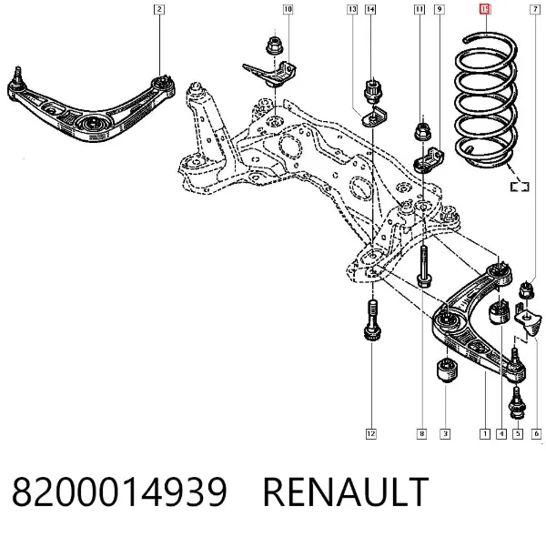 Передняя пружина 8200014939 Renault (RVI)