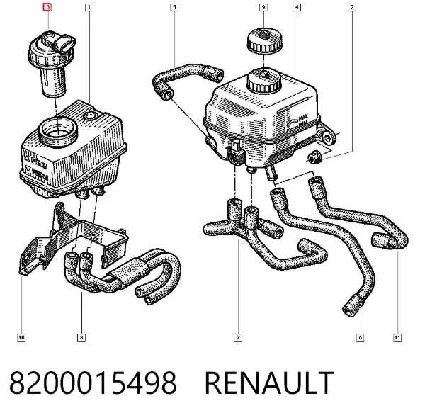 Крышка бачка главного тормозного цилиндра 8200015498 Renault (RVI)