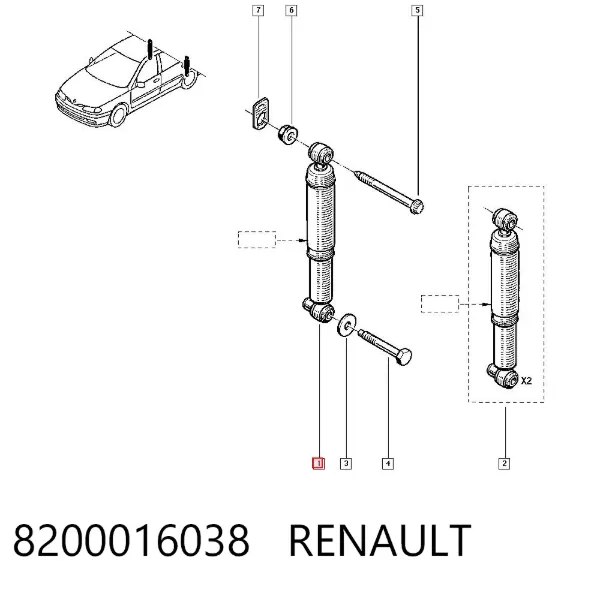 Амортизатор задний 8200016038 Renault (RVI)