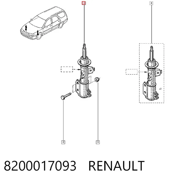 Амортизатор передний 8200017093 Renault (RVI)