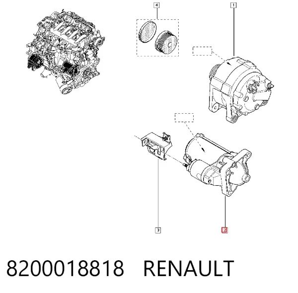 Стартер 8200018818 Renault (RVI)