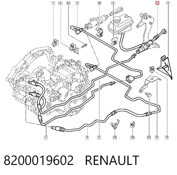 Главный цилиндр сцепления 8200019602 Renault (RVI)