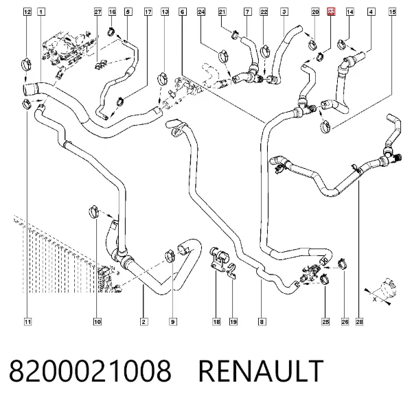 Корпус термостата 8200021008 Renault (RVI)