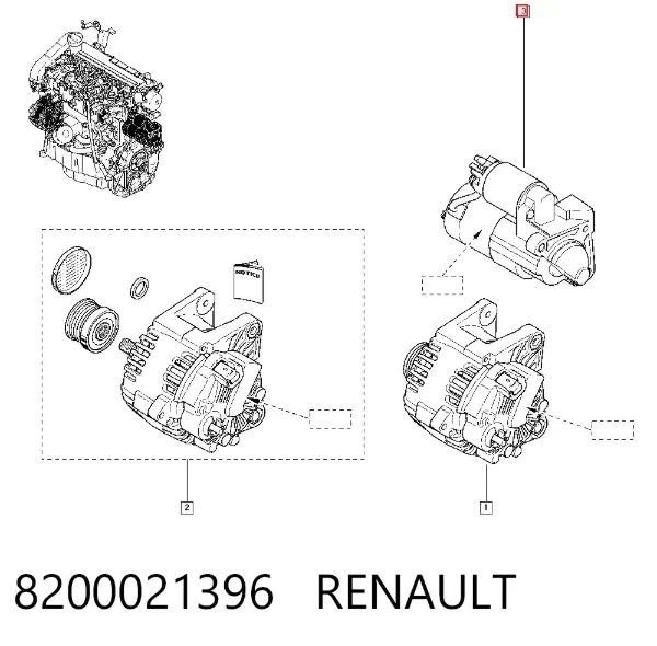 Стартер 8200021396 Renault (RVI)