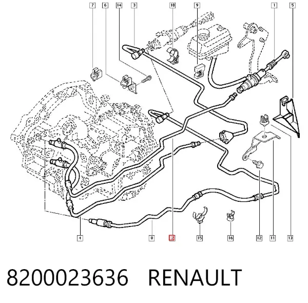 Шланг сцепления 8200023636 Renault (RVI)