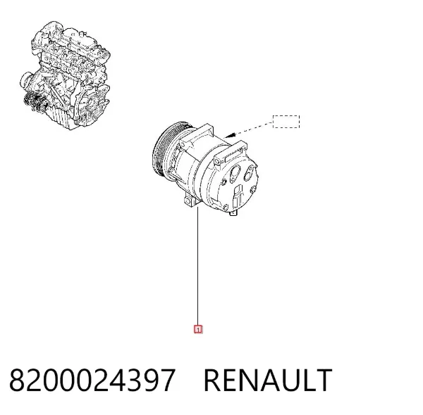Компрессор кондиционера 8200024397 Renault (RVI)