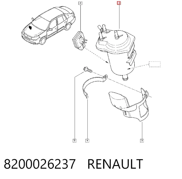Топливный фильтр 8200026237 Renault (RVI)