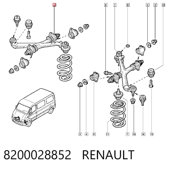 Верхний рычаг 8200028852 Renault (RVI)
