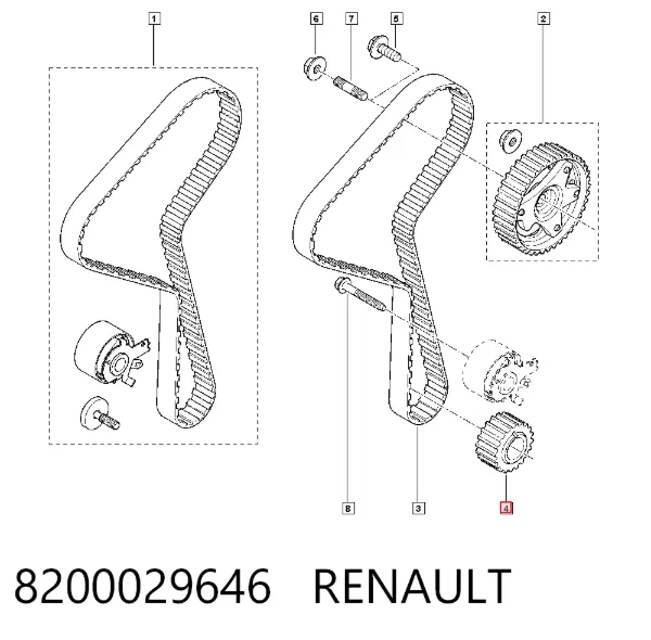 Звездочка привода коленвала 8200029646 Renault (RVI)