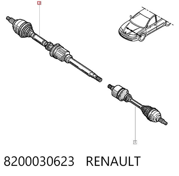 Правая полуось 8200030623 Renault (RVI)