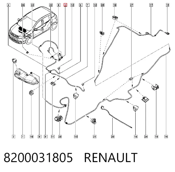 Моторчик омывателя 8200031805 Renault (RVI)