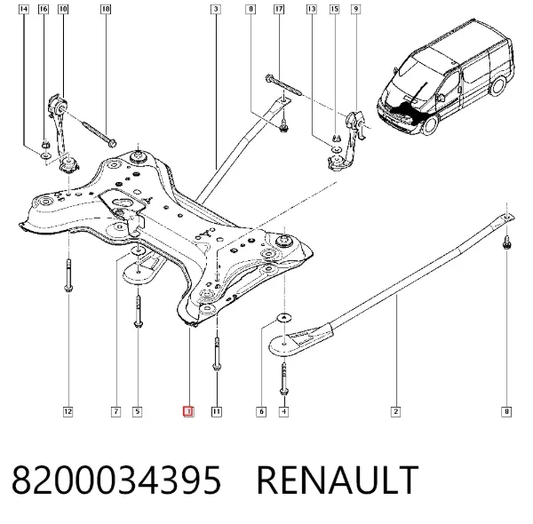 Подрамник передний 8200034395 Renault (RVI)