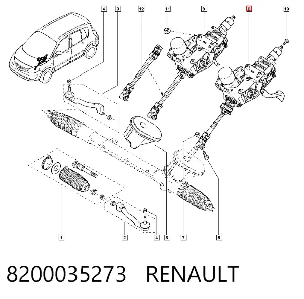 Рулевая колонка 8200035273 Renault (RVI)