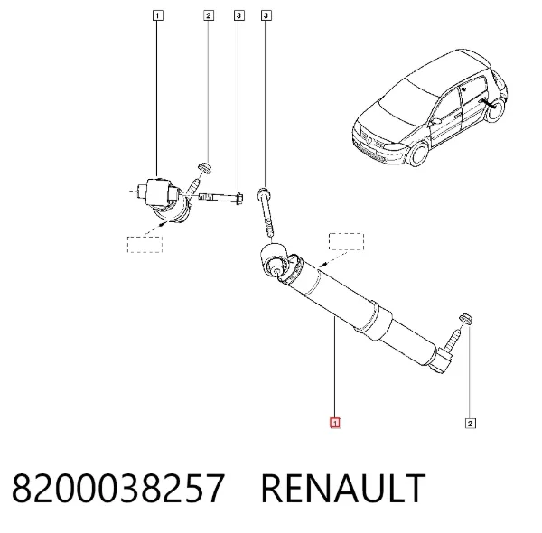 Амортизатор задний 8200038257 Renault (RVI)