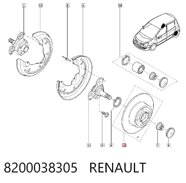 Тормозные диски 8200038305 Renault (RVI)