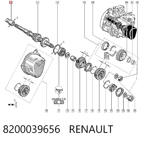 Направляющая первичного вала КПП 8200039656 Renault (RVI)