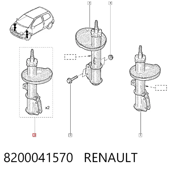 Амортизатор передний левый 8200041570 Renault (RVI)