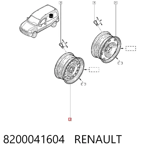 Диски колесные стальные (штампованные) 8200041604 Renault (RVI)