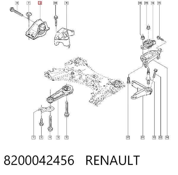 Правая подушка двигателя 8200042456 Renault (RVI)