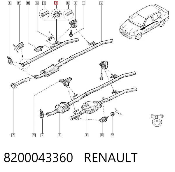 Центральная часть глушителя 8200043360 Renault (RVI)