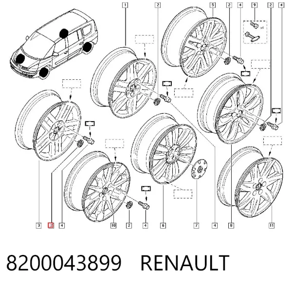 Колпаки 8200043899 Renault (RVI)