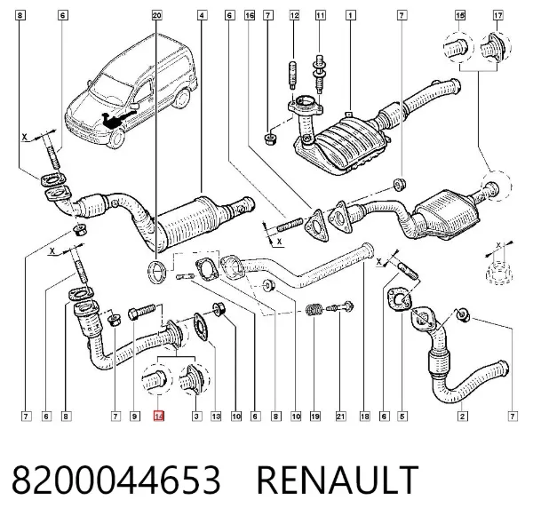 Передняя часть глушителя 8200044653 Renault (RVI)