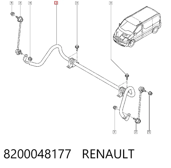 Передний стабилизатор 8200048177 Renault (RVI)