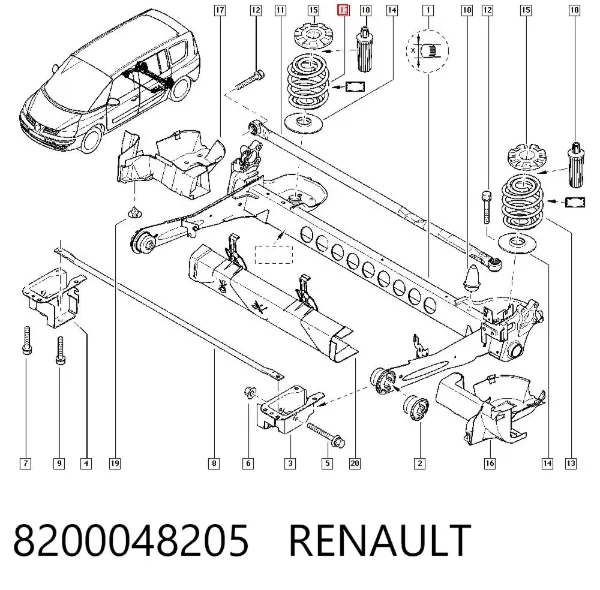 Задняя пружина 8200048205 Renault (RVI)
