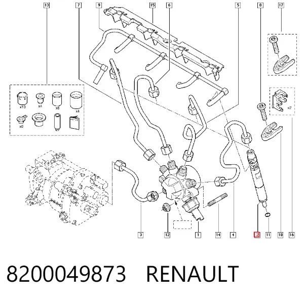 Топливные форсунки 8200049873 Renault (RVI)