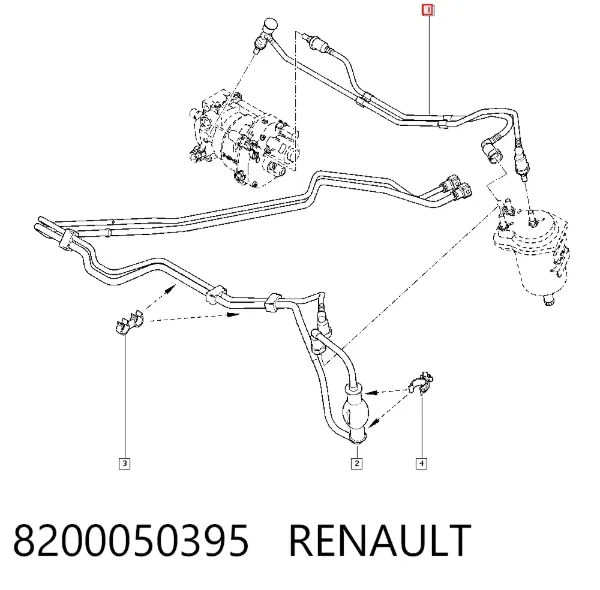 Трубка топливная, от фильтра к насосу 8200050395 Renault (RVI)