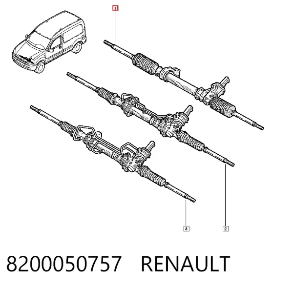 Рулевая рейка 8200050757 Renault (RVI)