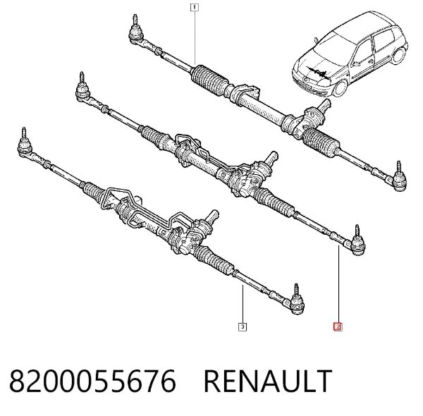 Рулевая рейка 8200055676 Renault (RVI)