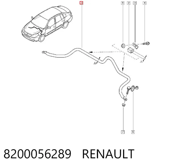 Передний стабилизатор 8200056289 Renault (RVI)