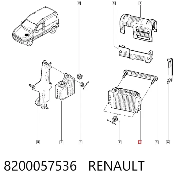 Блок управления двигателем 8200057536 Renault (RVI)