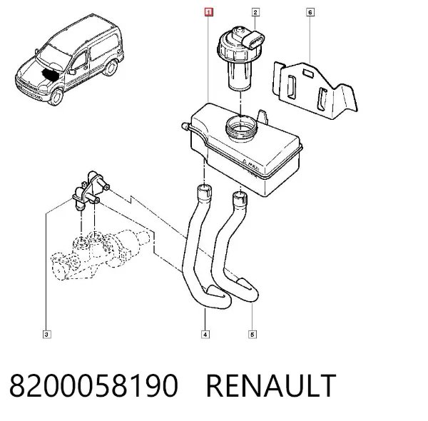 Бачок тормозной 8200058190 Renault (RVI)