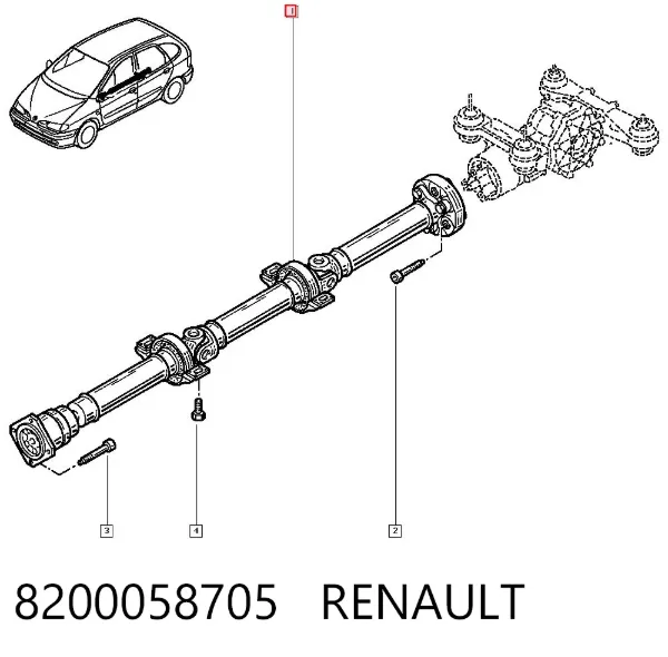 Кардан задний 8200058705 Renault (RVI)