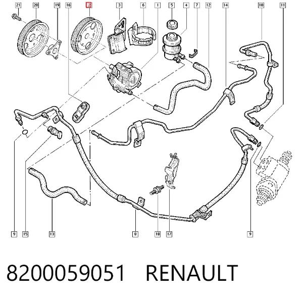 Шкив насоса ГУР 8200059051 Renault (RVI)