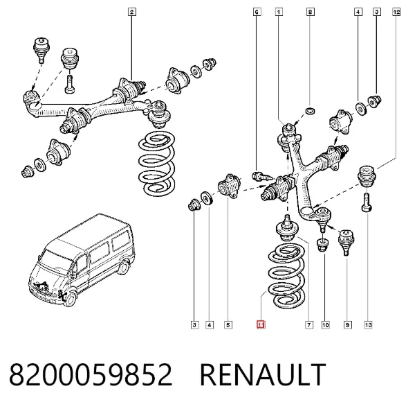 Передняя пружина 8200059852 Renault (RVI)