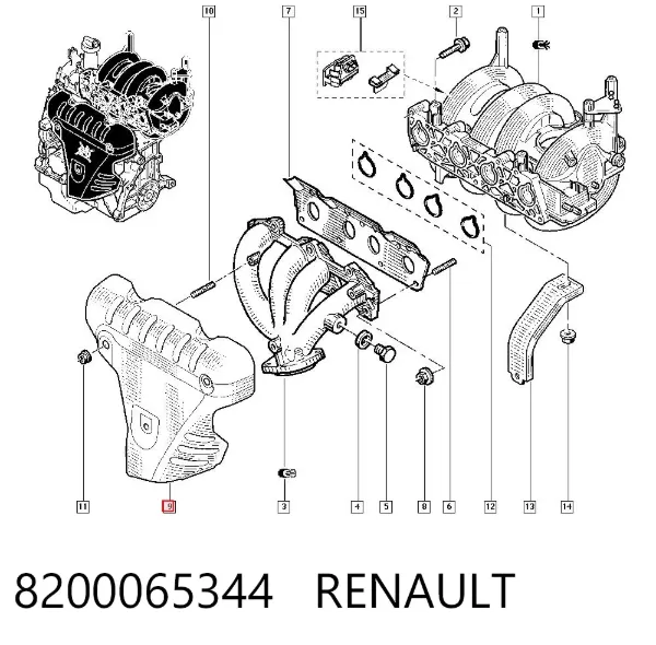 Защита (тепловой экран) выпускного коллектора 8200065344 Renault (RVI)