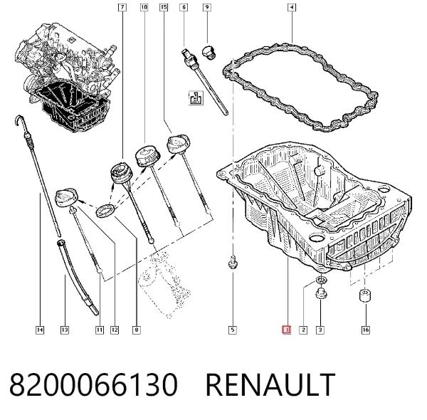 Поддон двигателя 8200066130 Renault (RVI)