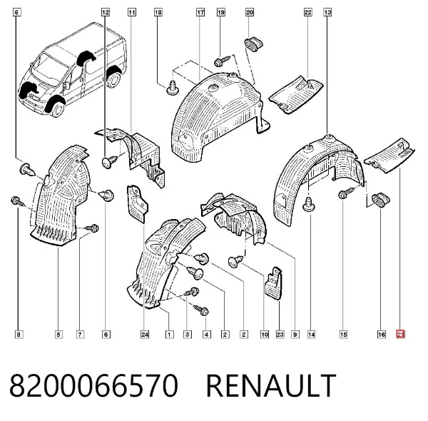 Защита бампера заднего 8200066570 Renault (RVI)